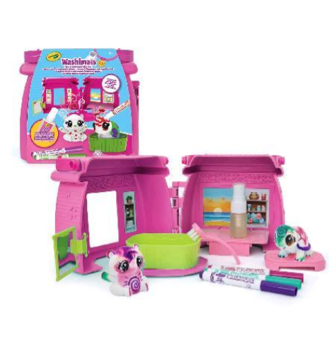 CRAYOLA WASHIMALS PETS SET ATTIVITA' COLORA E LAVA SPA PROFUMATA COLORI ASSORTITI